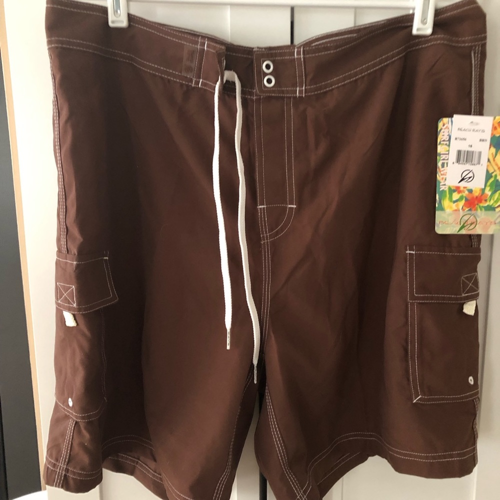 NWT Beach Rays Brown Board Shorts 16